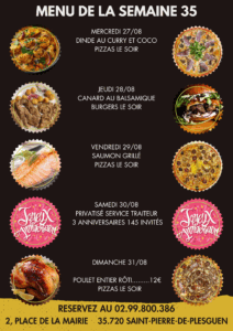 menu cocotte cassegraine restaurant traiteur côte d'émeraude