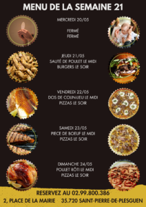 menu meilleur restaurant st pierre de plesguen